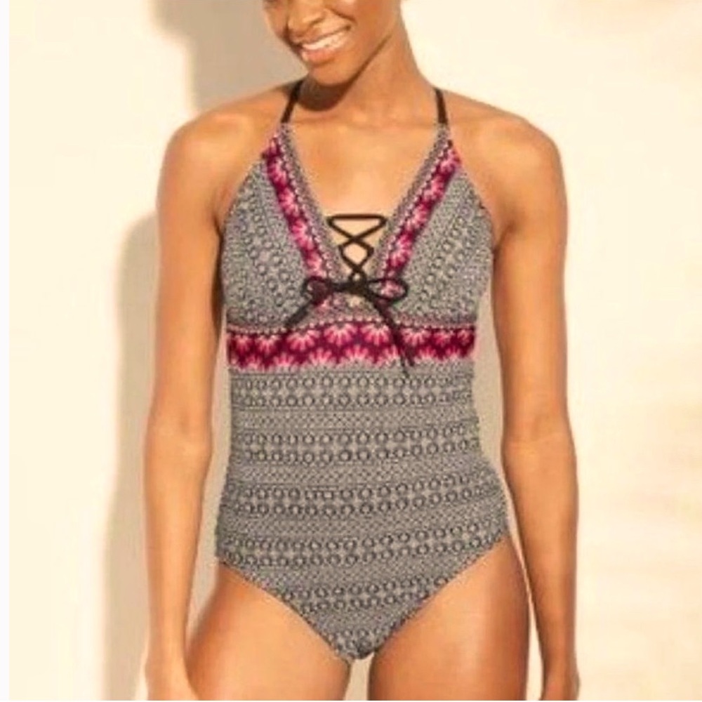 Kona Sol High Coverage One Piece Swimsuit, XS, NWT